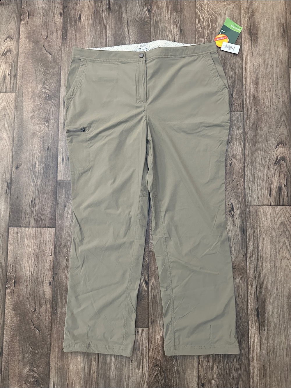 L.L.Bean Nylon Comfort Trail UPF50+ Pants Women’s Size 18W Reg Ash Greenish Gray